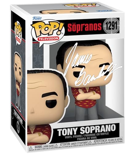 James Gandolfini Tony Soprano 1291 Facsimile Signed Reprint Laser Autographed Funko POP! TV The Sopranos Figurine with Protector Case