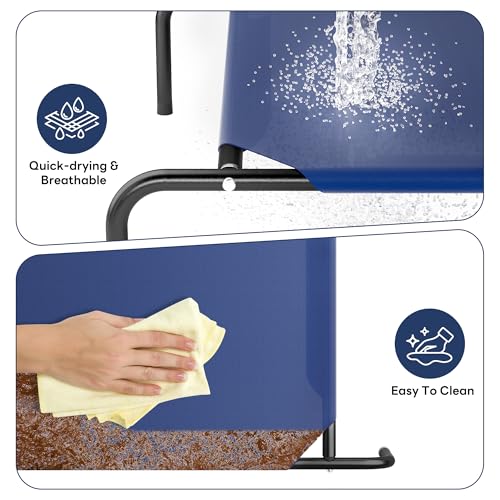 Elevated Dog Bed for Large Dogs,Raised Dog Cots,Indoor & Outdoor Cooling Waterproof Pet Hammock with Washable Breathable Mesh,Blue 50in - Image 3