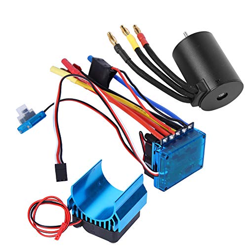 Silnik bezszczotkowy ESC, 3650 45A/60A/80A/120A ze stopu 1:10 zdalnie sterowany silnik pojazdu ESC zestaw RC Motor 3100KV, bezszczotkowy ESC i radiator pasujący do 1/10 RC Toy Car (120A)