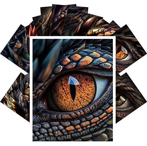 Cartes postales vintage œil de dragon PIXILUV lot de 24 aux finitions artistiques rétro
