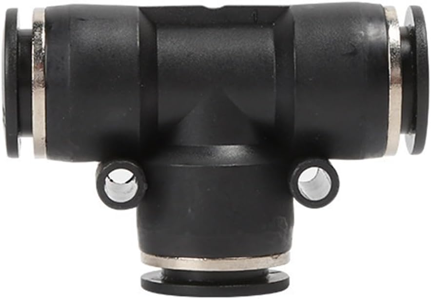 PEG10-8 Pneumatic Components Gas Pipe Joint Plastic Quick Insertion Connector PE-468T Tee Reducer 1Pcs(PEG12-8*Black)