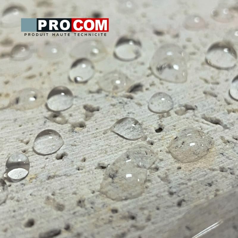 PRO COM Hydrofuge façade incolore, imperméabilisant mur extérieur, pierre, enduit, crépi, ciment, béton, Defender 5 litres