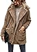 BUOYDM Cappotto Giacca Donna Giacca In Peluche Invernale Parka Elegante Outerwear Caldo Lapel Giacche Cappotti Cachi M