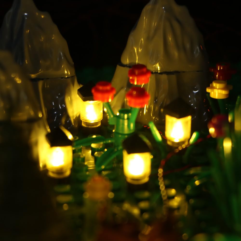 TEDDOO Brick Lawn Lights Sets, 14 Pieces, Brick Grass Lamps,for Lego10315, 75325 led led kit Accessories (Warm Light)