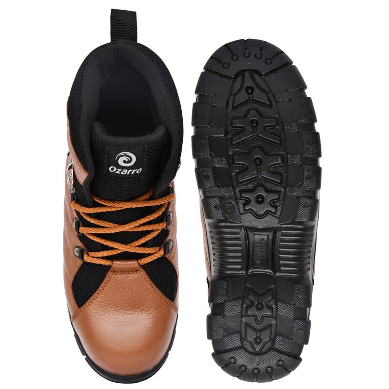 Image of Ozarro Tan Genuine Leather Steel Toe Safety Shoes (S4443)