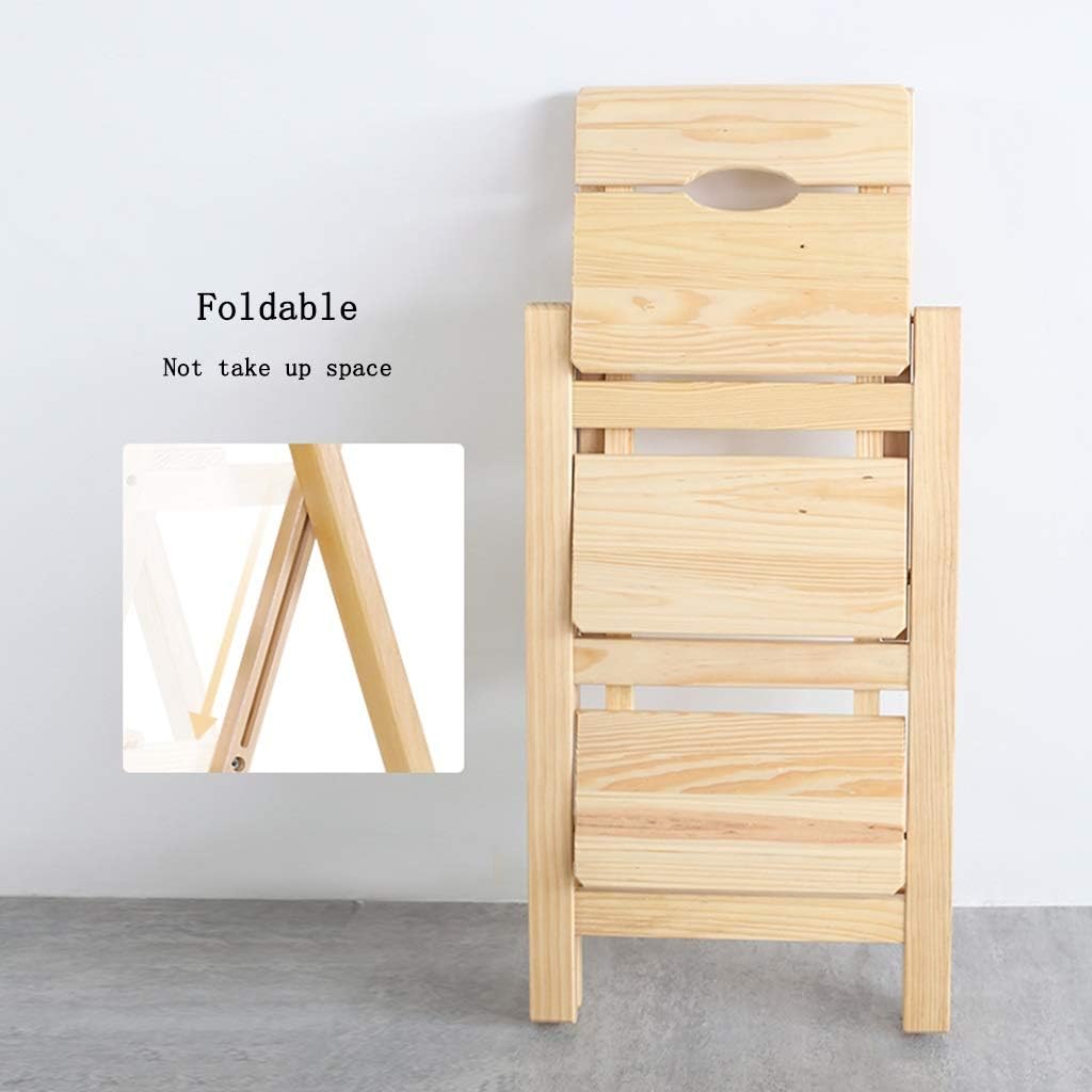 Step Ladders Household Ladder, Solid Wood 3-Step Ladder, Kitchen Shelf, Portable Living Room Dining Stool, Bearing 330 Pounds Telescopic Ladder (Color : Style3)