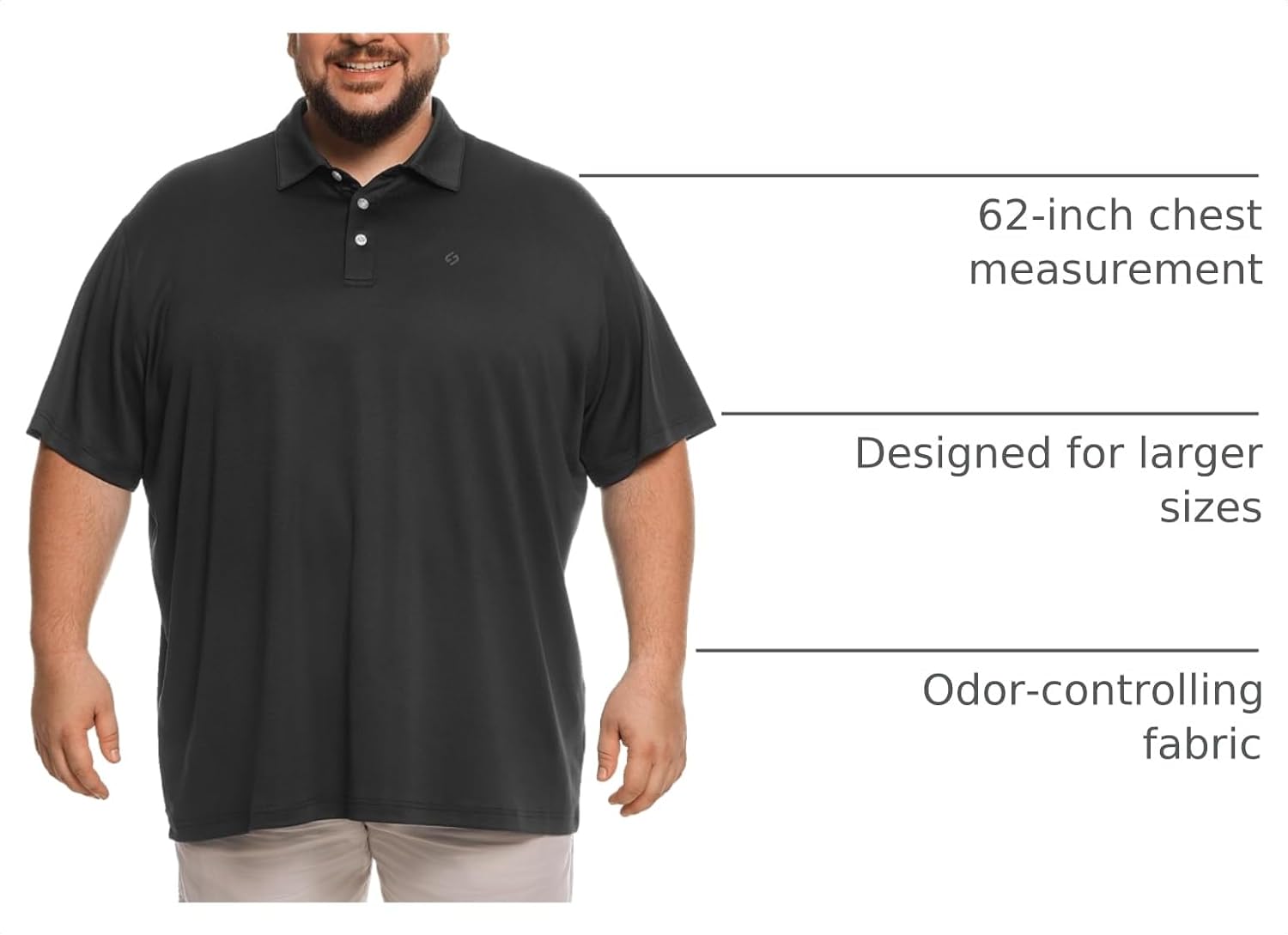Big and Tall Mens Polo Shirt Moisture Wicking Sport Golf Shirts 2XL-8XL image 4
