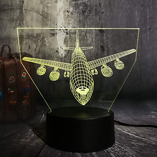 Preisvergleich Produktbild Weihnachtsgeschenk 3D Nachtlicht Flugzeuge Bunte Fernbedienung Touch Led Beleuchtung Kreative Nachttischlampe, Möbel Dekoration Kinder Geburtstagsgeschenk