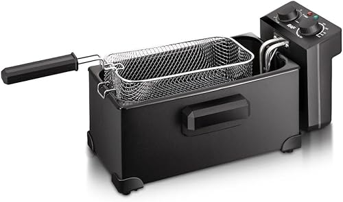 Miniatura 7 de Freidora eléctrica con cesta y tapa, olla freidora de acero inoxidable de 2000 W, capacidad de 3 litros para uso doméstico, sistema de freír