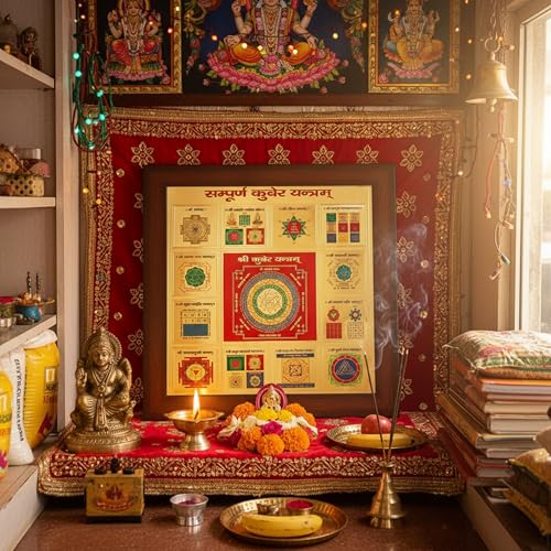 Image of Shri Shree sampoorn Kuber Yantra (Brown, 8 X 8 Inches)