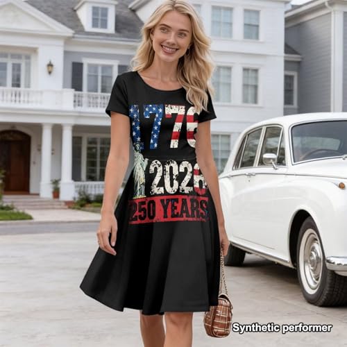 Image of POLERO Sunflower Dress for Women Floral Summer Dresses Short Sleeve Casual Sundresses Midi Dresses