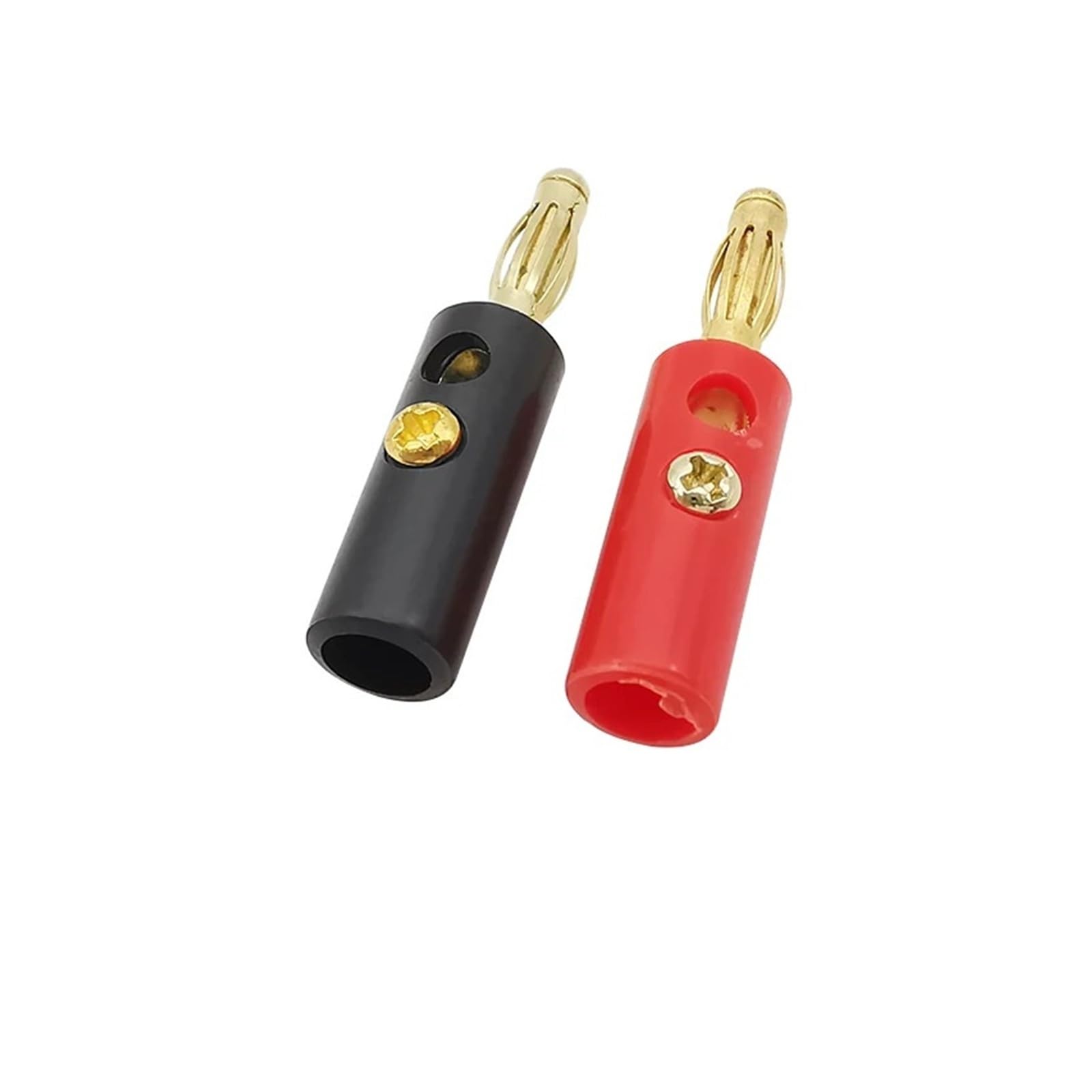 Lot de 20 fiches banane à vis plaquées or de 4 mm pour haut-parleur Rouge/noir (20 pièces rouge)