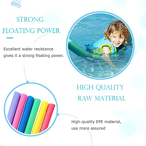 Floating Pool Noodles, Super Thick Swim Foam Tube, 52 Inches Bright Colorful Swimming Stick, Accessories for Kids Adults (Colorful, 3 Pack) - Thumbnail 3