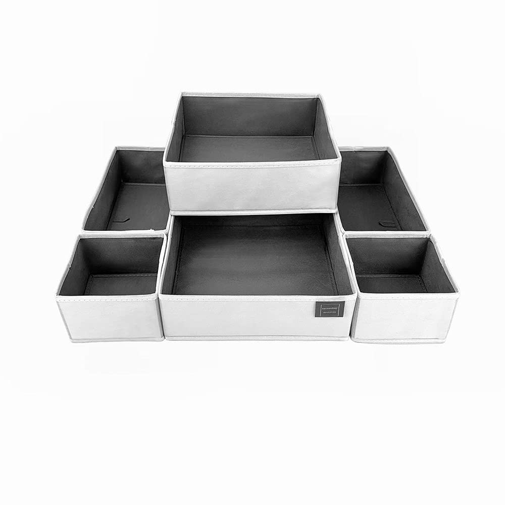 Buy Set of 6 Drawer Organiser Divider White Drawer Divider Clothes Drawer Organisers Wardrobe