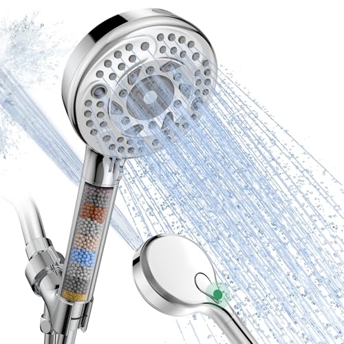 SunCleanse Filtered Shower Head with Handheld, 9-Spray Setting Detachable Showerhead with Filters,...