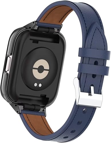 Vista 22 de Compatible con Xiaomi Redmi Watch 3 Active Bands, correa de repuesto de cuero para pulsera con marco de metal para Redmi Watch 3 Active Blanco