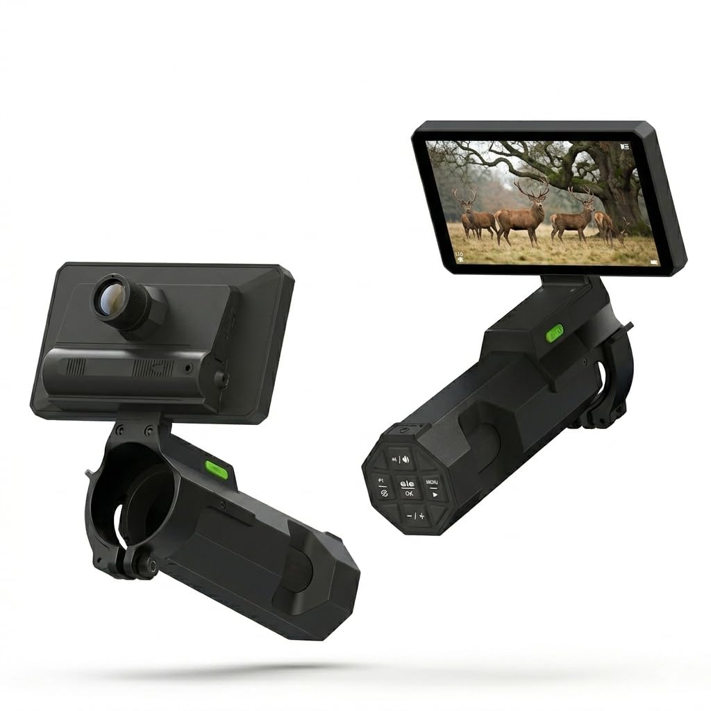 Night Vision Scope for Rifle with 5" IPS Screen, 1080P Digital Night Vision Monocular with WiFi & 850nm IR Illuminator, Infrared Scope Camera for Day and Night Hunting, Wildlife Observation