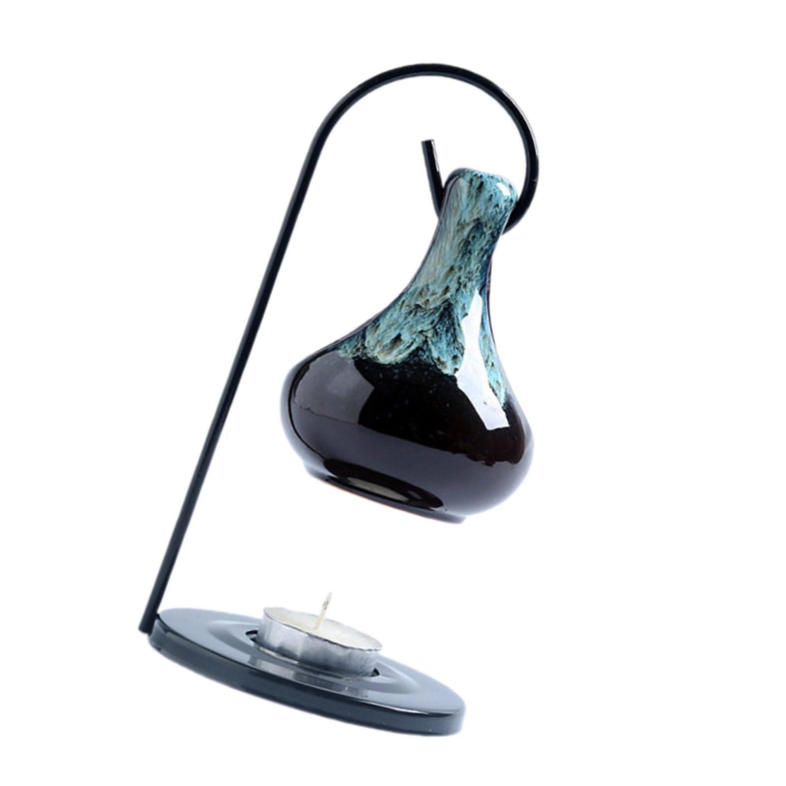 Hanging Iron Hook Glazed Ceramics Oil Melt Warmer Essential Burners Diffuser and Tealight Holder for Meditations Scented Warmer