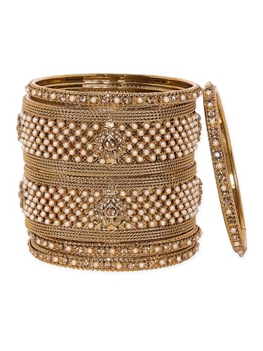 Image of Rubans Bangles Set of 4 American Diamond Zirconia Stylish Trendy Jewellery Gift for Women & Girls