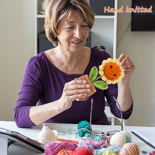 UNIQLED Positive Sunflower Doll Crochet with Card - This is A Little Reminder - Appreciation Gift for Coworker, Best Friend, Teacher, Sister, Mom ， Christmas, Birthday, Thank You Gift for Women Men