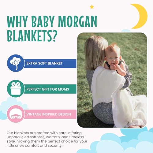 Image of Blankets Thermal Waffle Baby Blanket Crib Bedding - Soft Cozy Warm Infant Thermal Cover for Nursery Stroller or Bassinet, Lightweight Ideal Shower Gift, Nylon Trim White 36 inch x 50 inch