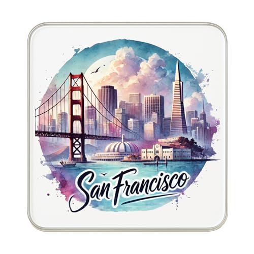 Calamita da frigorifero a forma di cane San Francisco, 6 x 6 cm, in acrilico, regalo per gli amanti dei cani