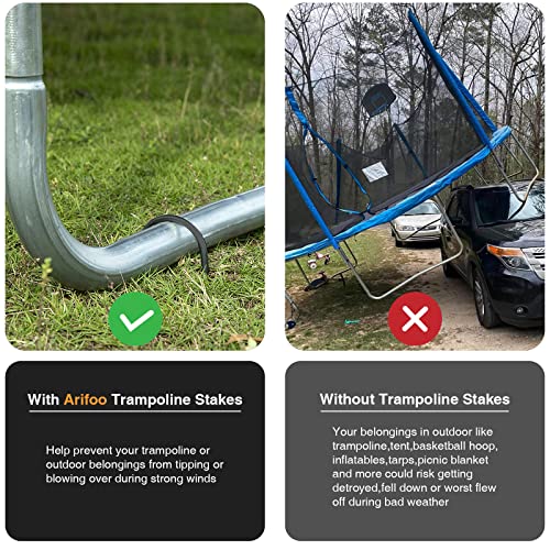 Image of Heavy Duty Trampoline Stakes Anchors High Wind U Type Sharped Ends Safety Ground Anchors Galvanized Steel 11.8 inch for Soccer Goals,Tents and Garden Decorations