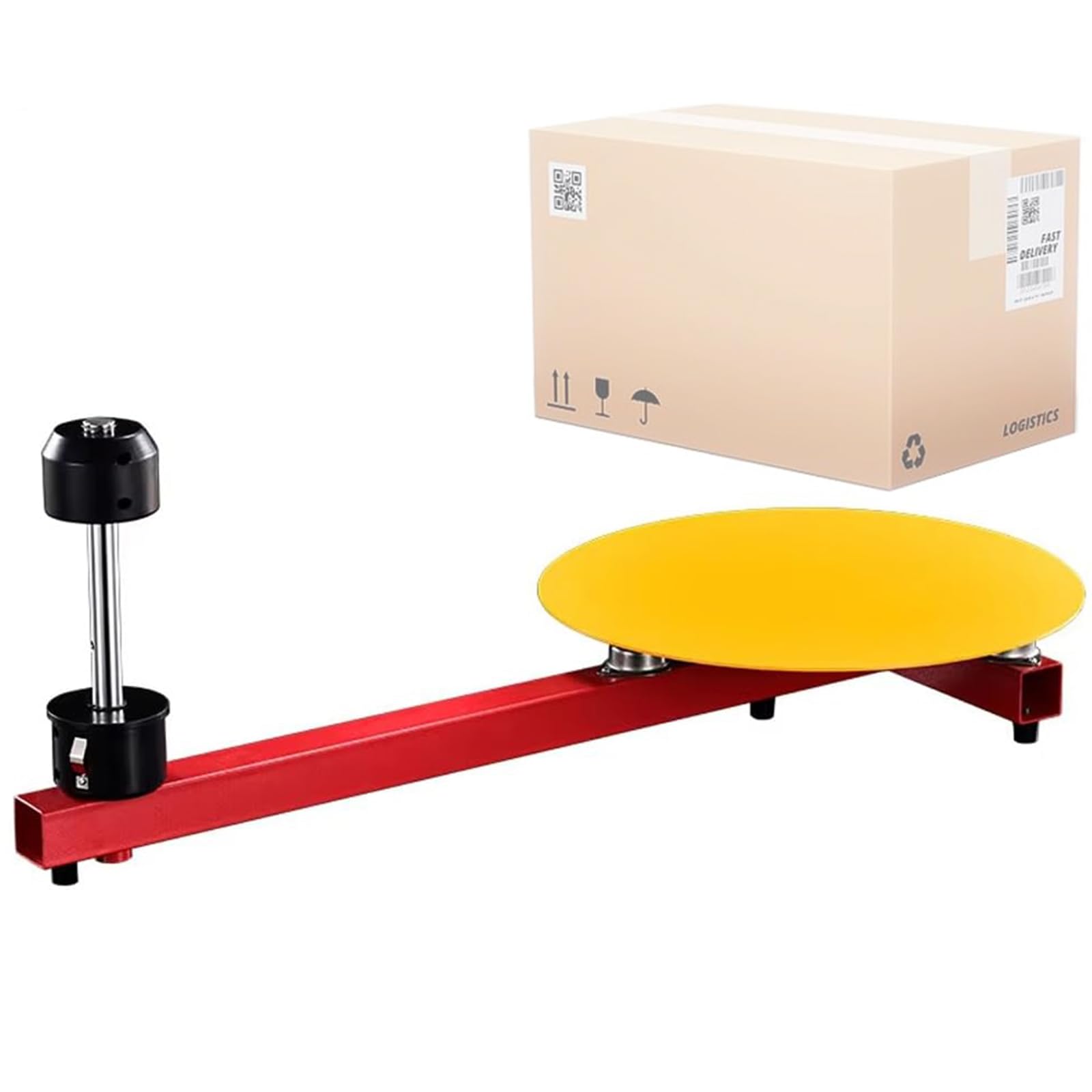 Banco Manual para Envoltura con Film Estirable, Máquina Envolvedora de Palés con Plataforma Giratoria de 30cm - Mesa Resistente para Cajas & Soporte Dispensador de Film para Logística y Almacén