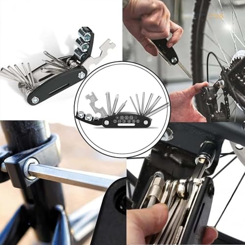 Image of Cycle 15 in 1 Cycle Tool kit Multi-Purpose Mountain Cycle Repair Tool kit Allen Key Spoke Cycle Tool kit Set All Cycle (Cycle Tool kit)