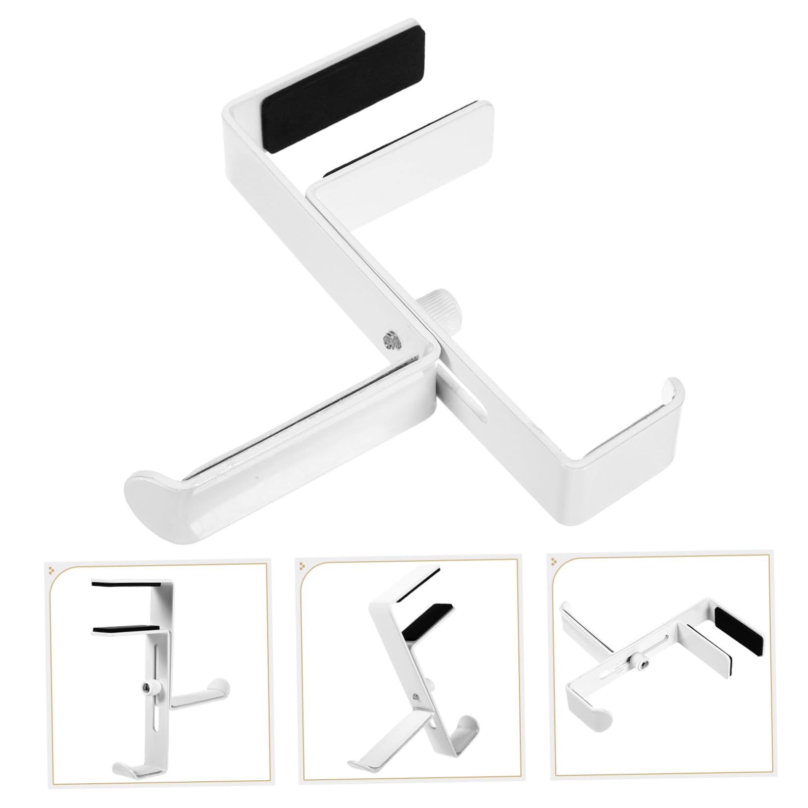 UPKOCH 3pezzi Supporto Regolabile Per Cuffie Metallo Da Scrivania Gancio Senza Perforazione Per Cuffie e Auricolari Design Elegante e Resistente Facile Da Installare Compatibile Con Vari