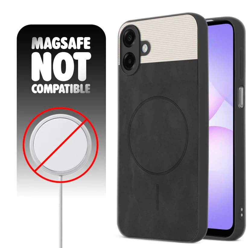 Image of Bintage CASE Mac Safe Design Hard Light Weight Back Case | Soft Border Camera Protect | Dual PU Leather Finish Back Cover Compatible for Samsung Galaxy F07 4G - White & Black