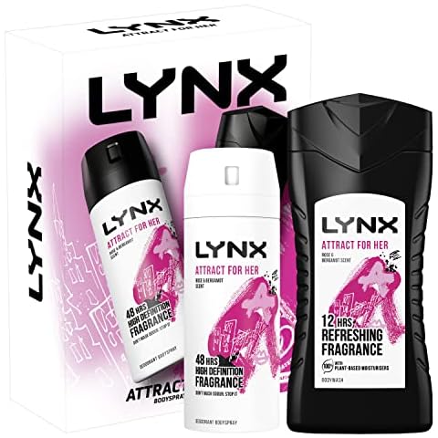 LYNX Attract for Her bodywash & body spray perfect for her daily routine, 2 piece Gift Set for her Cover