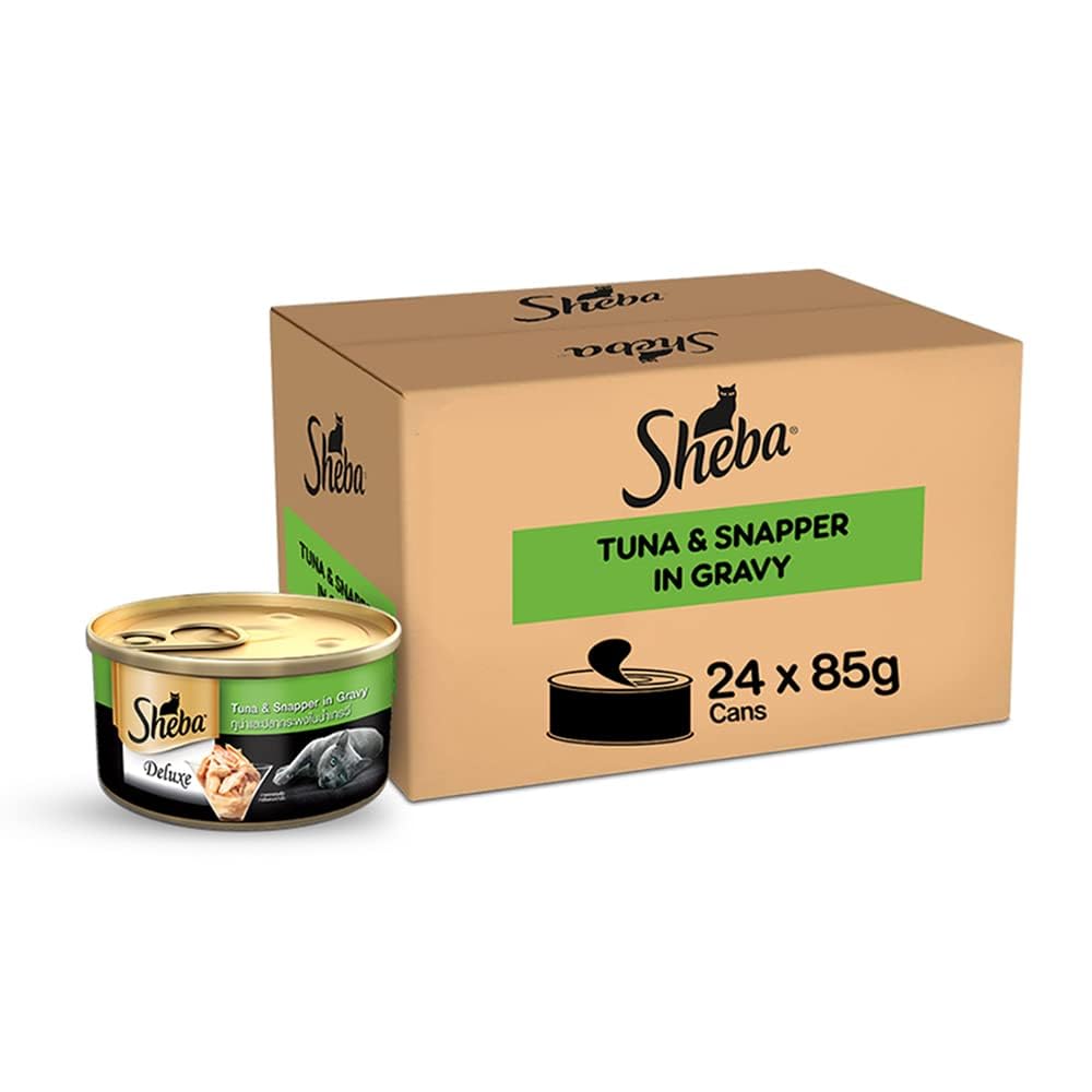 Sheba Deluxe Premium Adult (1+ Years) Wet Cat Food, Tuna & Snapper in Gravy, 85 g Can (Pack of 24), High-Moisture Gravy cat Food for Healthy Hydration (B08P72Q9MJ) Amazon Price History, Amazon Price Tracker