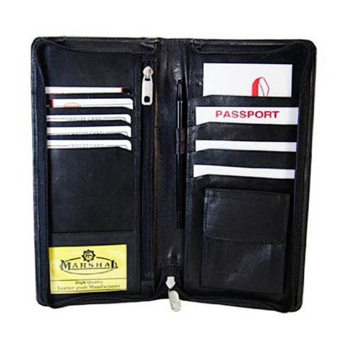 MARSHAL New Leather Travel Organizer Wallet w/Pen Holder #663CF