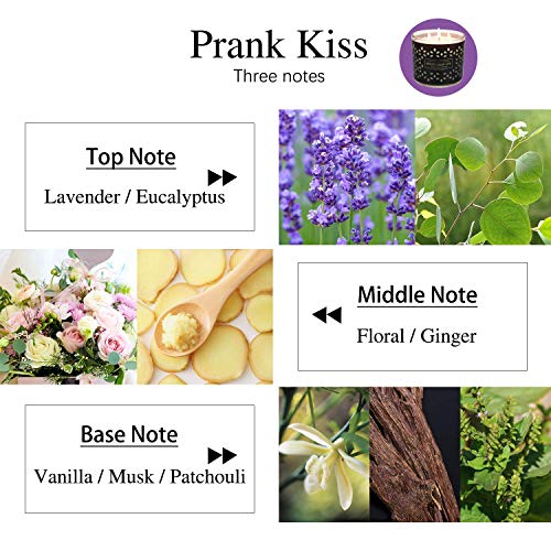 2 Pack Candles For Home Scented, Large Jar 3 Wick Barn Candles Stress Relief Aromatherapy Candle Gifts For Women Soy Wax 29.2 Ounce 250 Hours (Prank Kiss) #TOP5