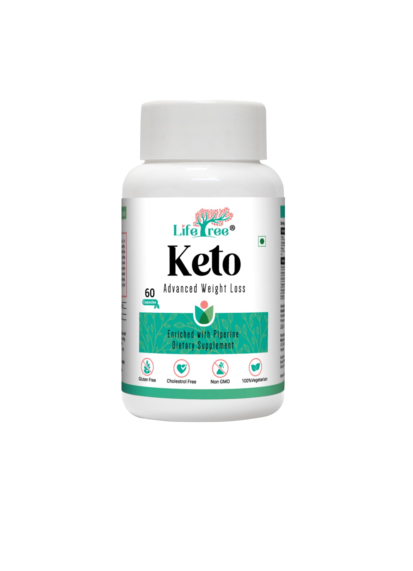 LifeTree Keto Advanced Weight Loss Capsules for Women & Men with Garcinia Cambogia, Green Coffee, Green Tea Extract & Piperine - 60 Veg Capsules Ayurvedic Weight loss Medicine Supplement
