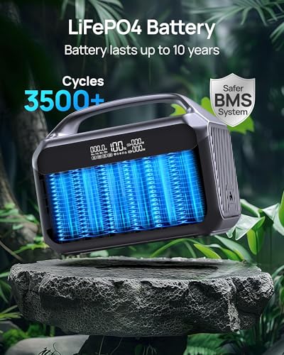 Image of DaranEner Portable Power Station 600W with Solar Panel 80W, 288Wh LiFePO4 Battery Backup w /2 AC Outlets, 1.7H Fast Charging Solar Generator for Camping, RV Travel, Home Emergencies