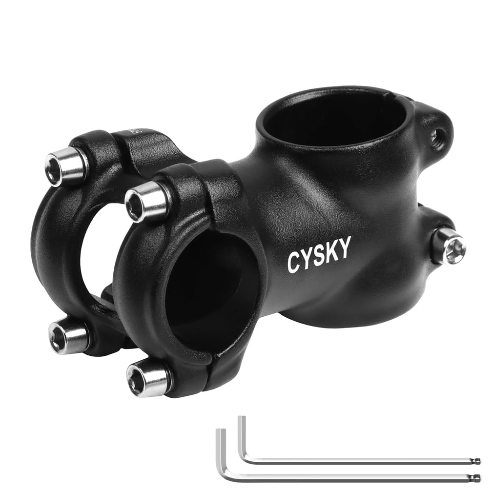 CYSKY 25.4 Bike Stem 32mm 45mm 7 Degree MTB Stem Short Handlebar Stem for Mountain Bike Stem, Road Bike Stem, MTB, BMX, Gravel, Cycling (25.4 x 45mm)