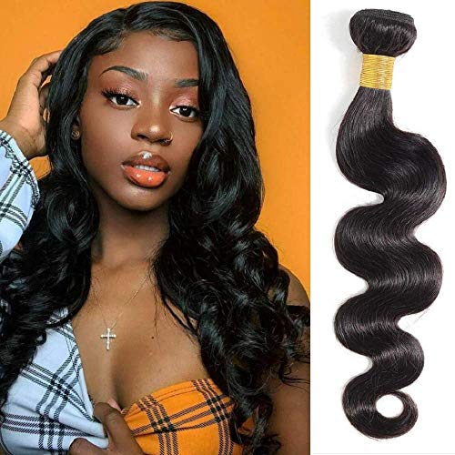 10A Brazilian Body Wave Bundles 28 Inch Human Hair Bundles 100g 1 Single Bundle Unprocessed Weave Hair Human Bundles of Brazilian Hair Natural Black