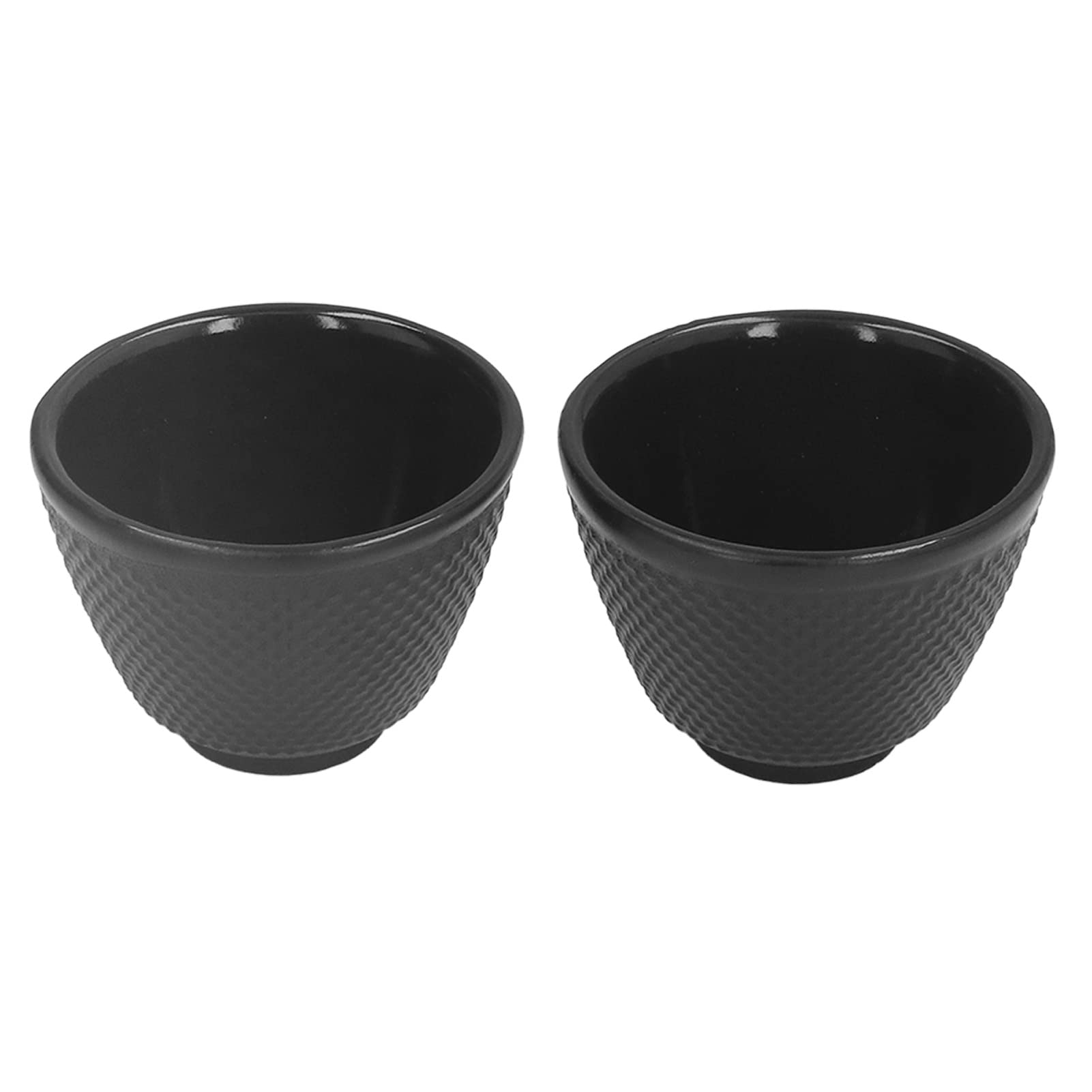 Aramox Juego de Tetera de Hierro Fundido, Juego de Tetera Japonesa de 800 Ml con 2 Tazas, de Hierro Fundido para Hervir y Preparar, de Estufa Negra Grabada para Amantes del té, Uso Familiar