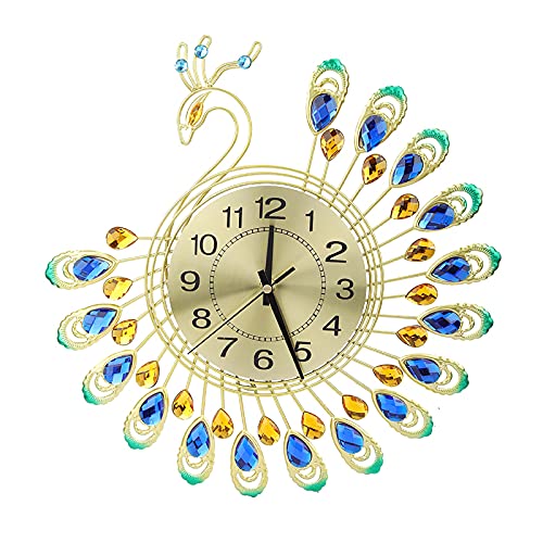 Reloj de pared de pavo real 3D, reloj colgante grande, funciona con pilas, hierro Vintage, creativo, bricolaje, decoración artesanal, Reloj Decorativo para cafeterías relojes de pared modern