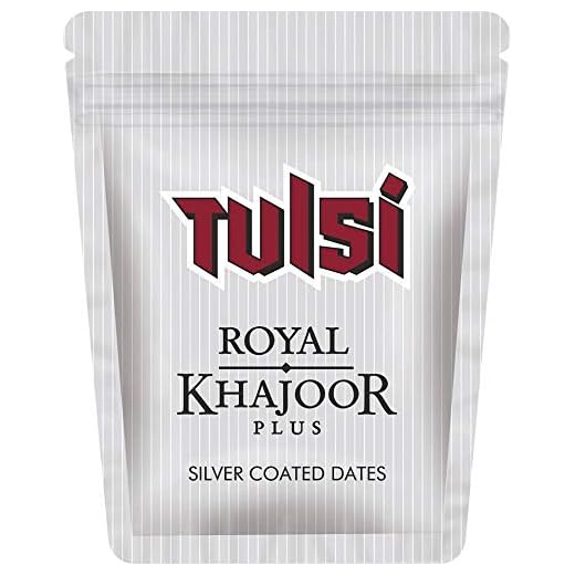 FCS Tulsi Royal Khajoor Plus Silver Coated Dates - Pack of 8 Sachet