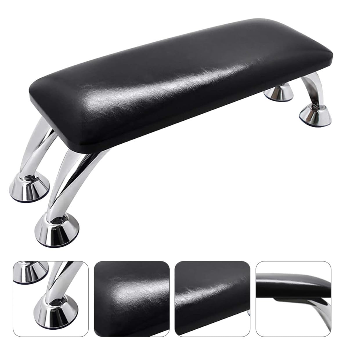 Cuscino Poggiamani Accessorio Pratico per Manicure Nero in Microfibra che Protegge Piano da Polvere per Unghie per Uso Personale Art
