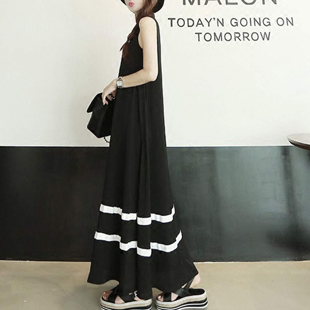 Robe Longue Plus La Taille De Mode Lâche Loisirs D'été Maxi Robe Col Rond sans Manches Robes Décontractées pour Femmes De Maternité Oversize