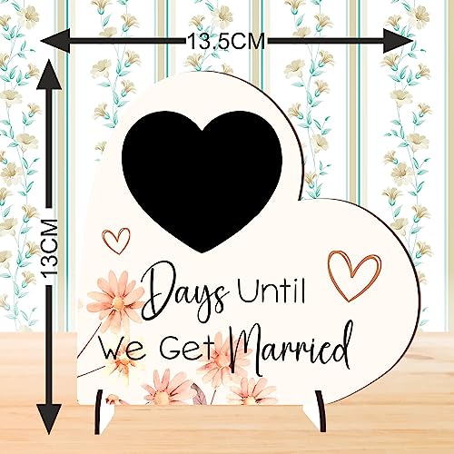 Pixie's Gifts Wedding Countdown Heart Plaque on Stands, Chalkboard Style, Rustic Wedding Decor - Image 4