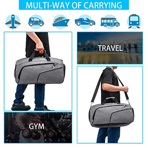 Kuston Sports Gym Bag With Shoes Compartment &Wet Pocket Gym Duffel Bag Overnight Bag For Men And Women #TOP6