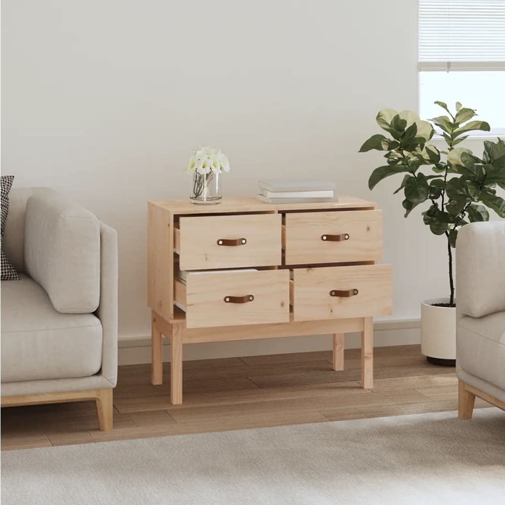 Stół konsolowy z litego drewna sosnowego 90 x 40 x 78 cm z 4 szufladami, szafka do salonu sypialni, biura, ekspozycja na przedmioty dekoracyjne, solidna konstrukcja