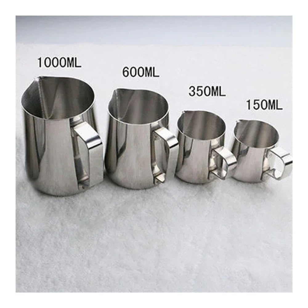 150–600 ml Kaffee-/Milchaufschäumkännchen, Latte Art, Milchaufschäumer, Krug aus Edelstahl, Messbecher, Milchtopf, Kaffeezubehör (600 ml)
