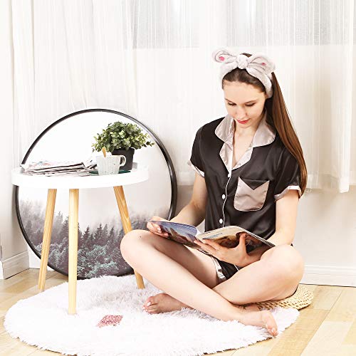 Sea Team Damesmode Pluche Hoofdband Haarlus Elastische Coral Fleece Haarband met Leuke Pompons voor Make-up Douche en… - Image 3