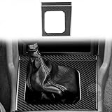 PJFUS Black Real Carbon Fiber Car Center Console Manual Shift Control Frame Sticker Interior Trim Compatible with Ford Mustang 3rd GT/LX/SVT Cobra 1987 1988 1989 1990 1991 1992 1993 Coupe Convertible